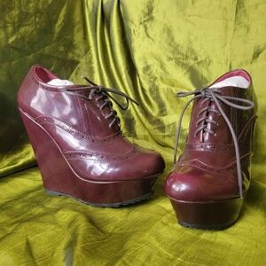 BAMBOO Brown Wedge Shoes